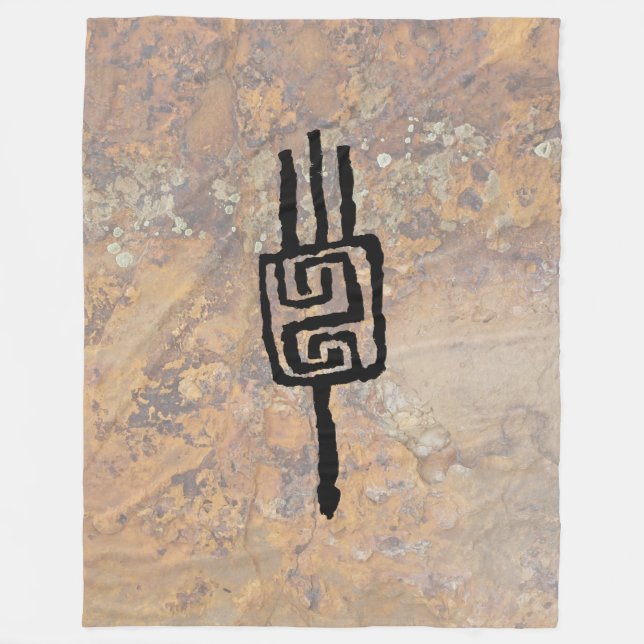 Hopi Womans Symbol Fleece Blanket (Front)