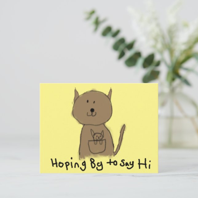 hoping by to say hi kangaroo postcard   (Standing Front)