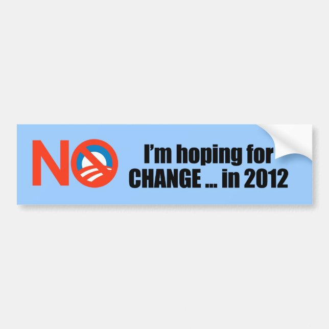 Hoping for Change in 2012 Bumper Sticker (Front)