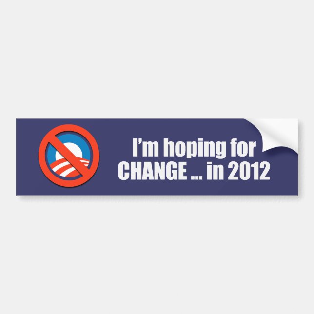 Hoping for Change in 2012 Bumpersticker Bumper Sticker (Front)