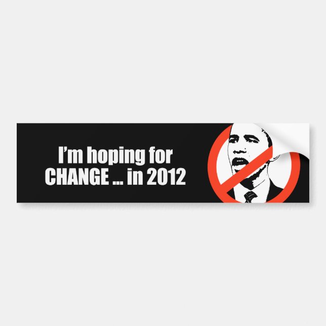Hoping for Change in 2012 Bumpersticker Bumper Sticker (Front)