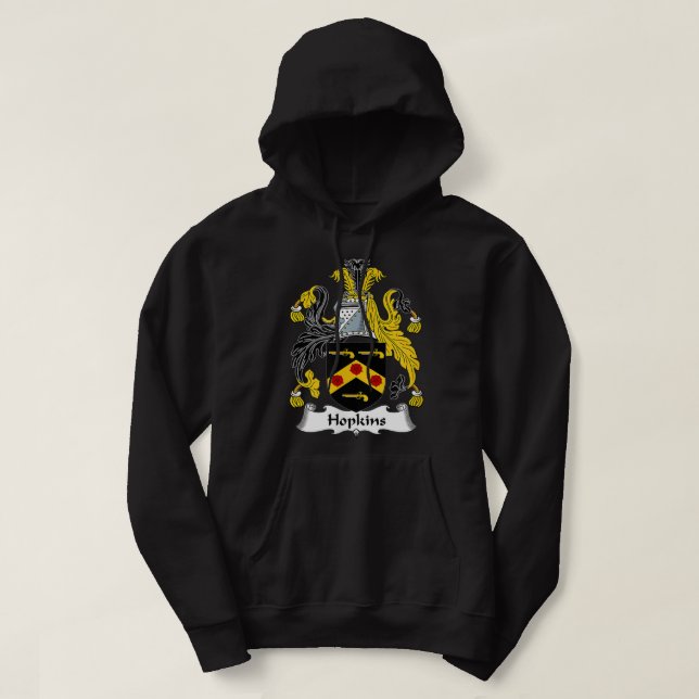 Hopkins Coat of Arms  Family Crest  Hoodie (Design Front)