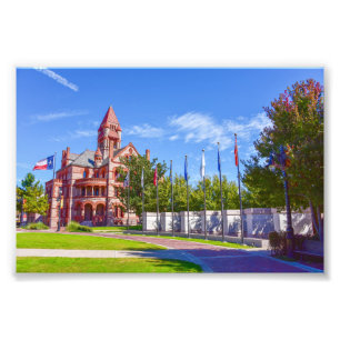 Hopkins County Courthouse, Veterans Memorial Texas Photo Print