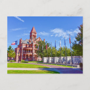 Hopkins County Courthouse, Veterans Memorial Texas Postcard