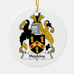 Hopkins Family Crest Ceramic Tree Decoration
