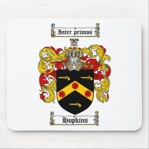 HOPKINS FAMILY CREST -  HOPKINS COAT OF ARMS MOUSE MAT