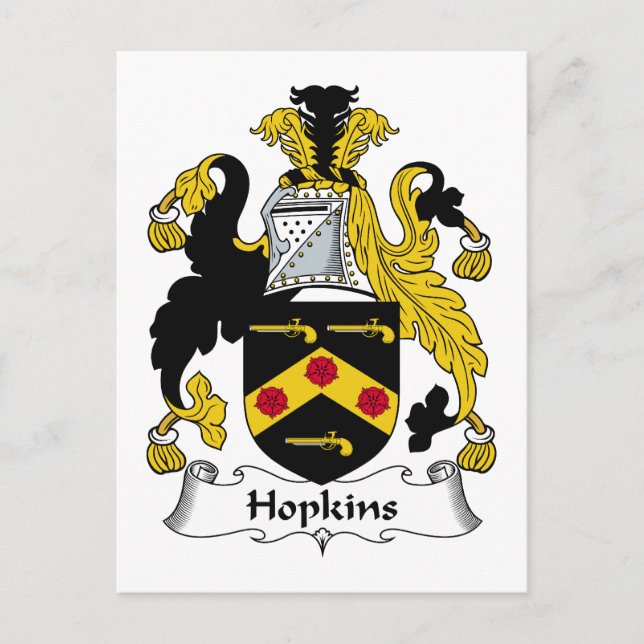 Hopkins Family Crest Postcard (Front)