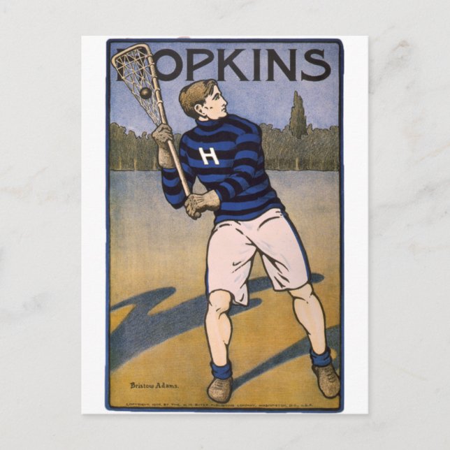 Hopkins Lacrosse 1902 - Bristow Adams Postcard (Front)