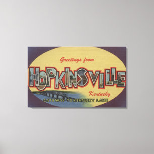 Hopkinsville, Kentucky - Large Letter Scenes Canvas Print