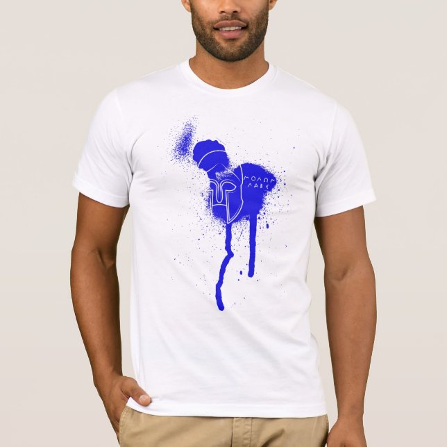 hoplite molon labe blue t-shirt (Front)
