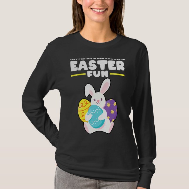 Hopped On Over For Some Easter Fun Easter Holiday T-Shirt (Front)