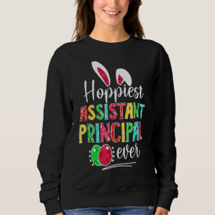 Hoppiest Assistant Principal Ever Bunny Ear Red Pl Sweatshirt