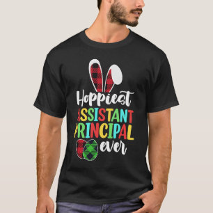 Hoppiest Assistant Principal Ever Bunny Ear Red Pl T-Shirt