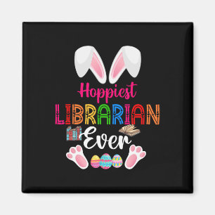 Hoppiest Librarian Ever Costume Bunny Easter Choco Magnet