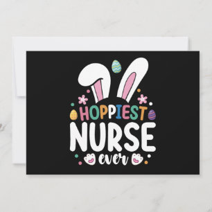 Hoppiest Nurse Ever Easter Bunny Eggs Invitation