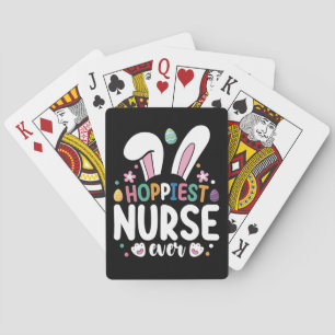 Hoppiest Nurse Ever Easter Bunny Eggs Playing Cards