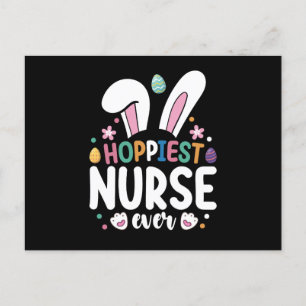Hoppiest Nurse Ever Easter Bunny Eggs Postcard