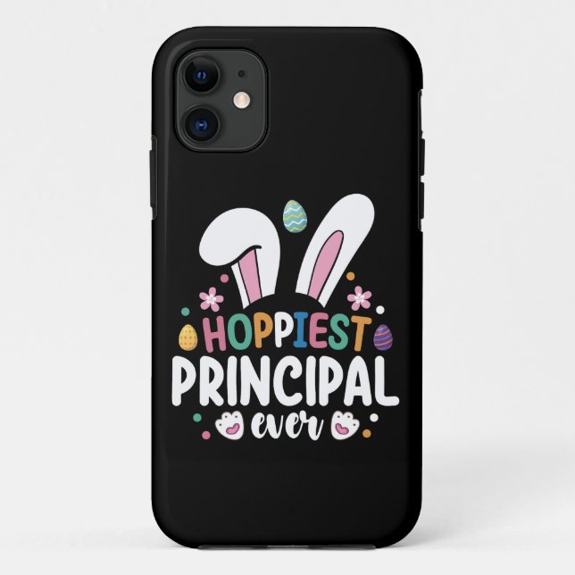 Hoppiest Principal Ever School Easter Bunny Eggs Case-Mate iPhone Case (Back)