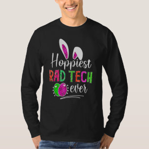 Hoppiest Rad Tech Ever Bunny Ears Buffalo Plaid Ea T-Shirt