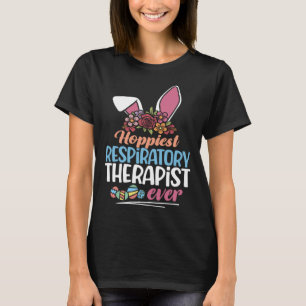 Hoppiest Respiratory Therapist Ever Bunny Ear Red  T-Shirt