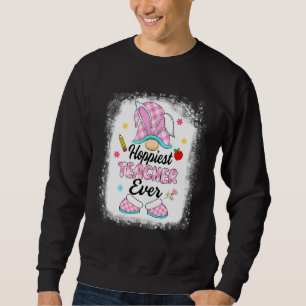 Hoppiest Teacher Ever Buffalo Plaid Gnome Bunny Ea Sweatshirt