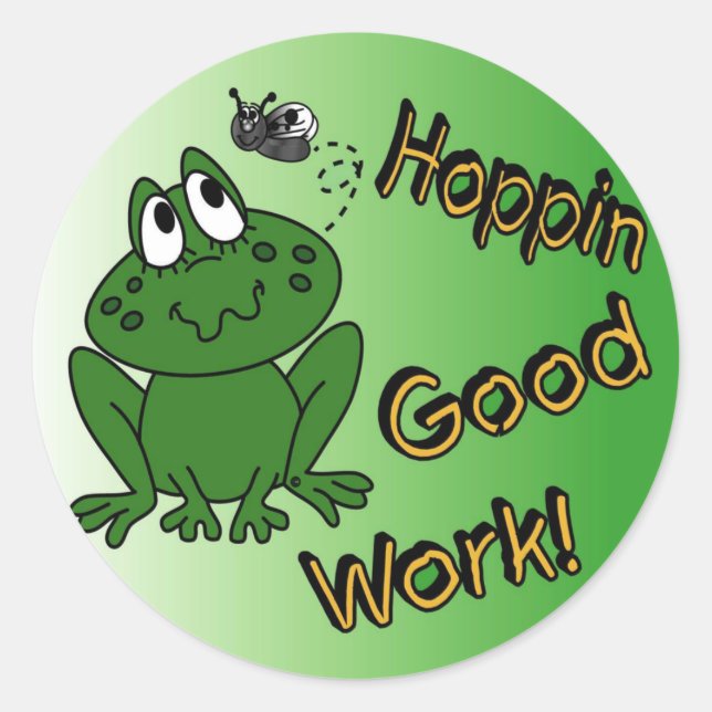 Hoppin Good Work Classic Round Sticker (Front)