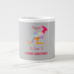 Hoppin' On Down To A Merry Christmas Kangaroo Large Coffee Mug