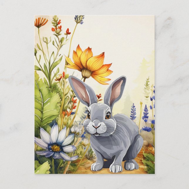 HOPPING DOWN THE BUNNY TRAIL ANNOUNCEMENT POSTCARD (Front)