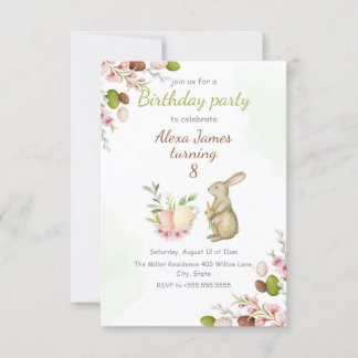 Hopping into Fun Easter Bunny Birthday Invitation