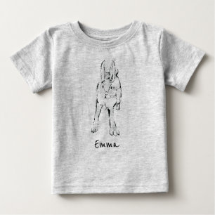 Hopping Wild Rabbit / Personalised baby name T-Shirt