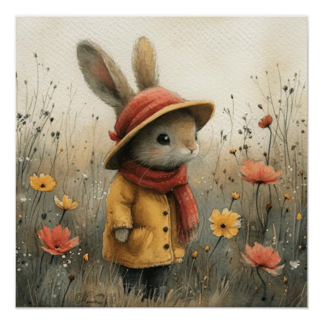Hoppity Harmony: A Bit of Whimsy Bunny Poster (Front)