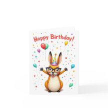 “Hoppy Birthday!” Cute Kangaroo Birthday Card with