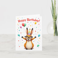 “Hoppy Birthday!” Cute Kangaroo Birthday Card with