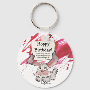 Hoppy Birthday Cute Personalized Keychains