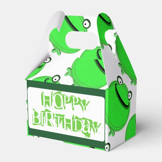 Hoppy birthday frogs favour box (Front Side)