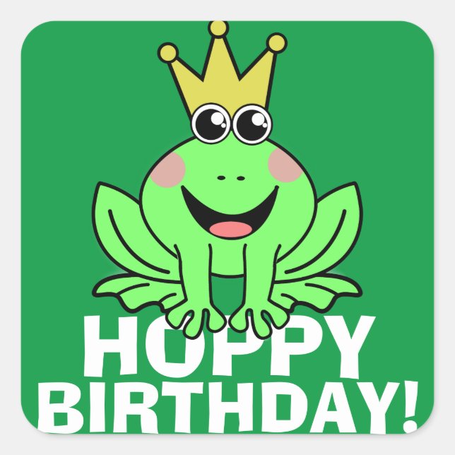 Hoppy Birthday Square Sticker (Front)