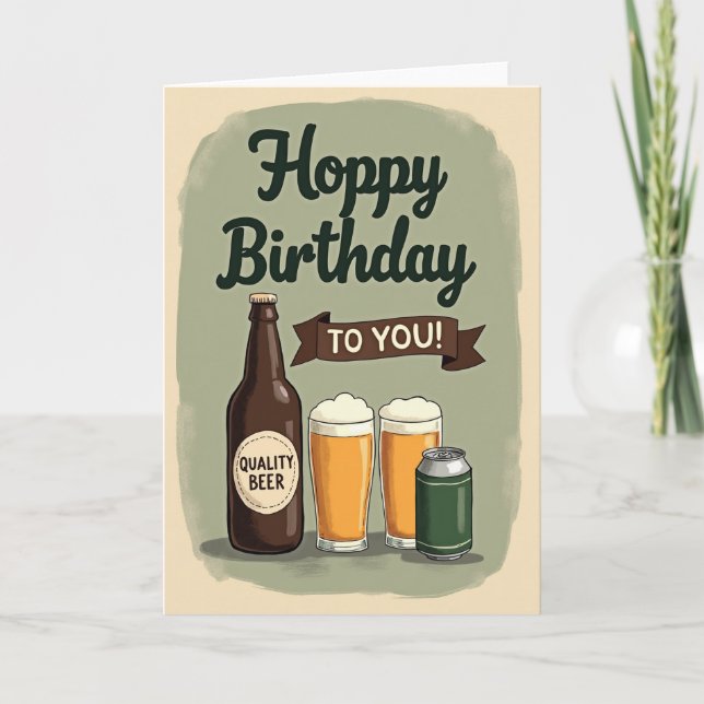 Hoppy Brew Birthday Card (Front)