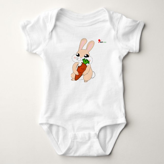 Hoppy Bunny Baby Bodysuit  (Front)
