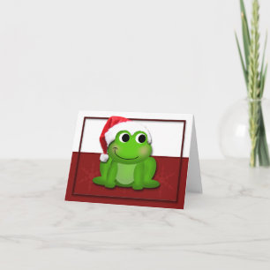 Hoppy Christmas Santa Hat Froggy custom Card