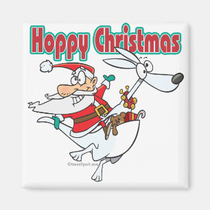 hoppy christmas santa hopping kangaroo magnet