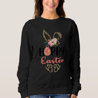 Hoppy East Bunny With Leopard Sweatshirt