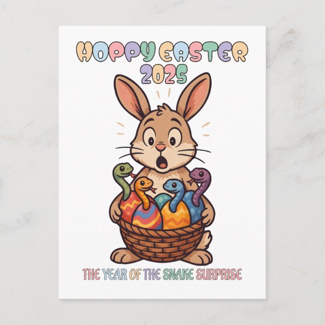 Hoppy Easter 2025: The Year of the Snake Surprise! Postcard (Front)