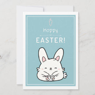 Hoppy Easter Adorable Baby Bunny Cute Animal Funny Holiday Card