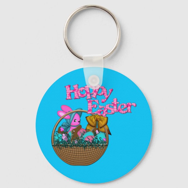 Hoppy Easter Basket Key Ring (Front)