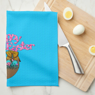 Hoppy Easter Basket Tea Towel