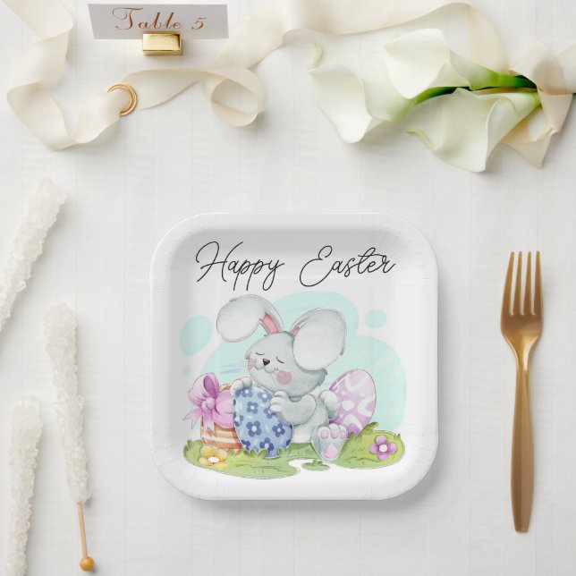 Hoppy Easter Bliss Paper Plate (Wedding)