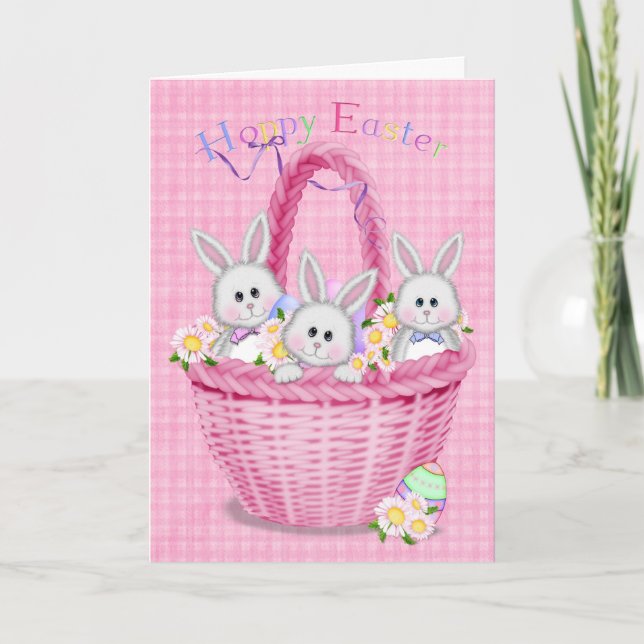 Hoppy Easter Bunnies Holiday Card (Front)