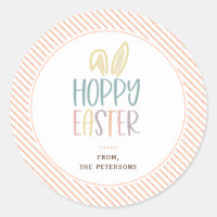 Hoppy Easter Bunny Ears Classic Round Sticker
