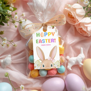 Hoppy Easter Bunny Gift Tags Floral Easter Egg