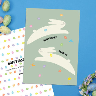Hoppy Easter Bunny Modern Minimal Easter Holiday Card